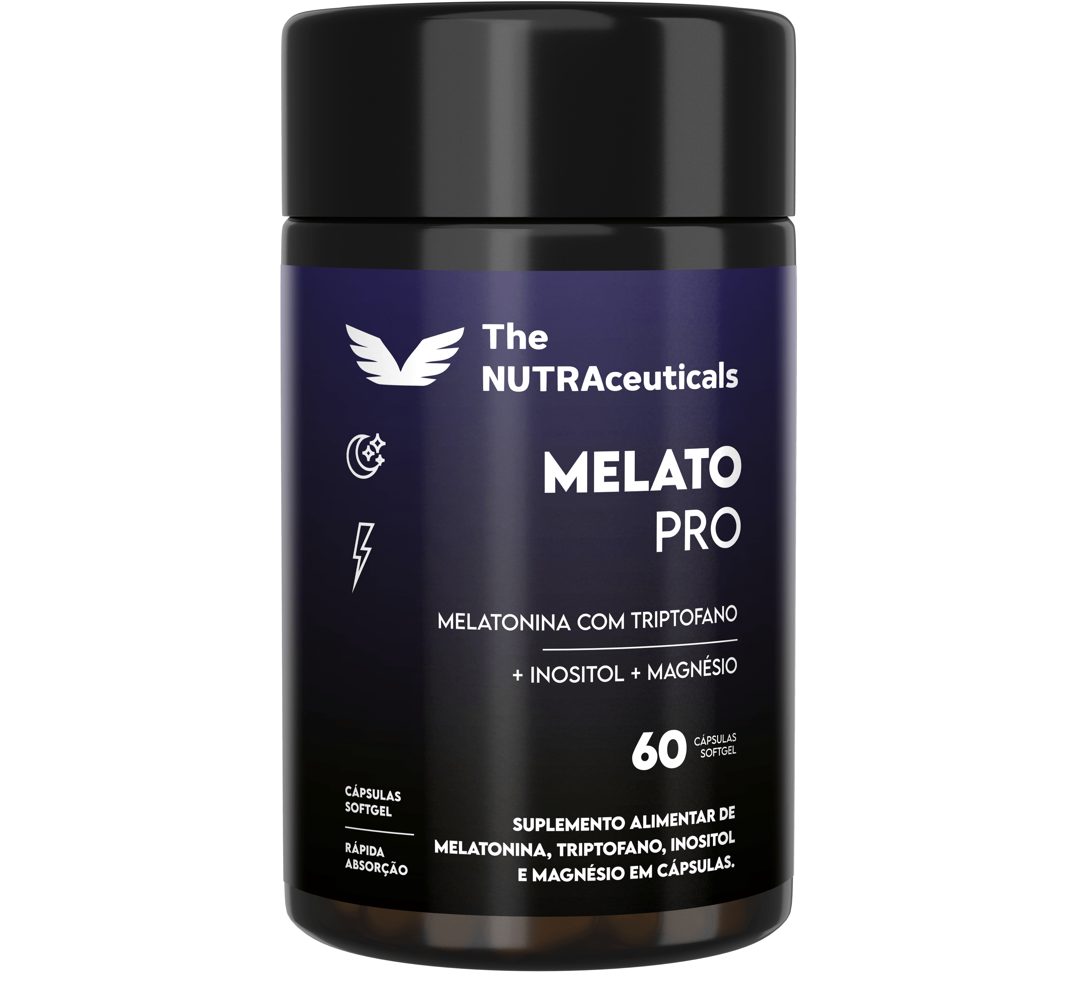 MELATO PRO - Magnésio Inositol - 60 Cápsulas.
